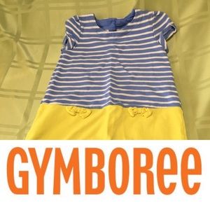Gymboree blue and yellow striped dress size 5